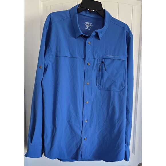 G H Bass & Co Button Up Vented Fishing Shirt Men’s Large Long Sleeve Boating - Picture 1 of 11